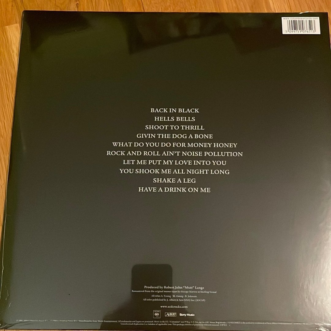AC/DC – Back in Black – Vinyl – 180g – Remastered – 2009 – EU – NY! - Bild 2